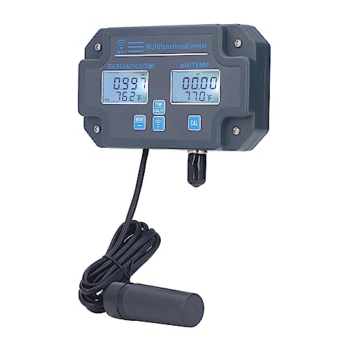 PUSOKEI Multiparameter Wasserqualitäts-Detektor, 6 in 1 PH EC TDS Salt S.G Temperaturmessgerät, mit Drahtloser APP-Funktion, für Trinkwasser, Aquarien, (EU-Stecker 230V 16A 3680W.μ) von PUSOKEI