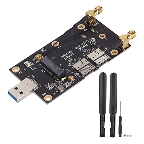 PUSOKEI NGFF M.2 auf USB3.0 Adapter mit Zwei SIM-Kartensteckplätzen, Schnellere Übertragung für 2G GSM, GPRS, 3G, CDMA, WLAN, WWLAN, HSPA-Modem, GPS, 4G WiMAX, LTE, 5G-Karte von PUSOKEI