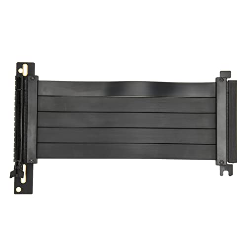 PUSOKEI PCIE 4.0 Flexibles Verlängerungs Riser Kabel, X16 4.0 Verlängerungs Riser Kabel, Hochgeschwindigkeits 90 Grad Plug and Play Adapter, für Vertikale Grafikkartenmontage (30cm) von PUSOKEI