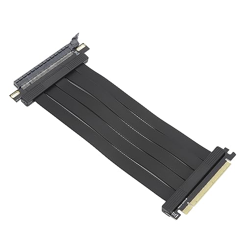 PUSOKEI PCIE 4.0 X16 Extender, 180-Grad-Winkel, 26 GB/s, 7,9 Zoll Lang, Vergoldet, GPU-Verlängerungskabel mit Faltbarem Design, Kompatibel für RTX3090 RTX3080ti RTX3070 RX6900XT RX6800XT, von PUSOKEI