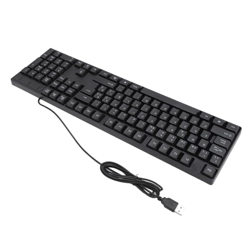 PUSOKEI Russische Tastatur 104 Tasten, Computertastatur Verkabelt, Ergonomisches Design, Praktischer Anschluss, Plug-and-Play, Langlebiges Material, ABS, 1,5 M Kabel, für (Spanisch) von PUSOKEI