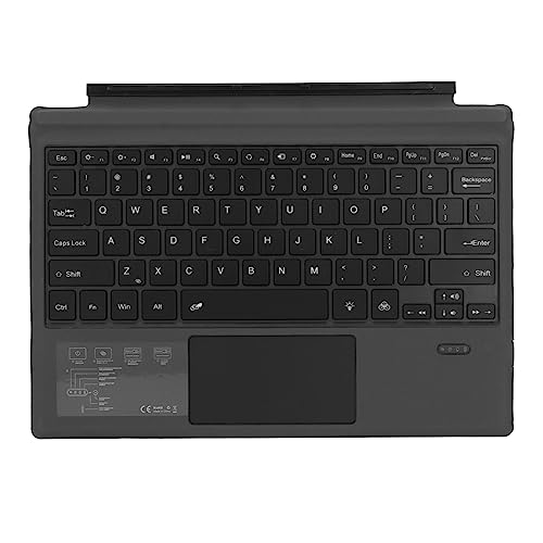 PUSOKEI Schwarze Kabellose BT-Tastatur mit Touchpad, 7-Farben-Hintergrundbeleuchtung, für Surface Pro 7 Plus (2021), Pro 7 (2019), Pro 6 (2018), Pro 5th Gen (2017), Pro 4, Pro 3 Tablets von PUSOKEI