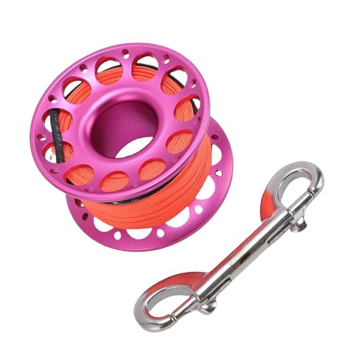 PUSOKEI Tauchwinkel, Leichtes 30 -m -Tauchrollen mit Doppelten Haken Einfaches Handling für den Outdoor (Rosenrot) von PUSOKEI