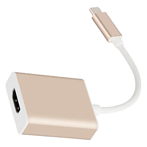 PUSOKEI Typ C auf HD Multimedia Schnittstellenadapter, 4K 10 GBit Beidseitiger USB C auf HD Konverter, Plug and Play Splitter für PC Laptops (Gold) von PUSOKEI