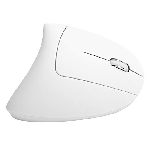 PUSOKEI USB Wireless Vertical Mouse, Computer Notebook Desktop 800/1200/1600/2400 Einstellbare DPI USB Wireless Vertical Gaming Office Wiederaufladbare Computer Mouse (H1 vertikale weiße Maus) von PUSOKEI