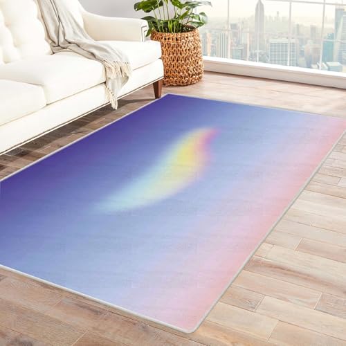 PUSRDEO Abstraktes Design Teppich Set Licht Haustierfreundlich Schmutzabweisend Atmungsaktiv Kurzflor Für Wohnbereich(lila)-180x240cm von PUSRDEO