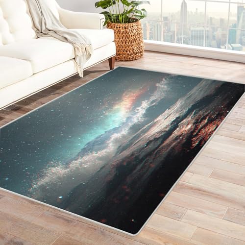 PUSRDEO Abstraktes Design Teppich Set Ozean Perfekt Für Büro Lounge Mit Dicker Struktur Und Staubresistenter Oberfläche(schwarz)-180x240cm von PUSRDEO