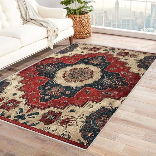 PUSRDEO Blumenmotiv Teppich Kunstvoll Gestaltet Weinstock rutschfeste Ausführung Dicke Qualität Leicht Reinigbar Für Arbeitszimmer(lila)-180x240cm von PUSRDEO