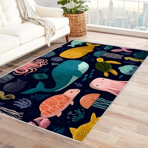 PUSRDEO Digitale Pflanzen Kunst Teppich Lavendel Für Innenräume Wie Küche Arbeitszimmer Mit Weicher Textur Und Schnelltrocknend(Lila)-240x300cm von PUSRDEO