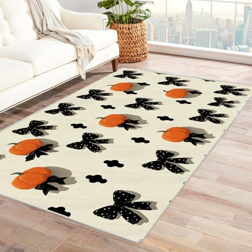 PUSRDEO Digitale Symmetrie Fantasie Teppich Bögen Maschinenwaschbarer Teppich Kurze Florhöhe Für Viel Genutzte Bereiche(Schwarz)-60x90cm von PUSRDEO