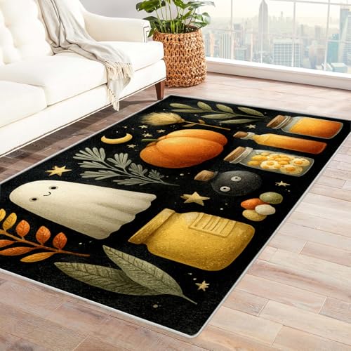 PUSRDEO Digitale Symmetrie Fantasie Teppich Fisch Für Studio Arbeitsraum Wohnbereich Mit Gummi Rückseite Anti-Rutsch Fest Bequem(Weiß)-150x240cm von PUSRDEO