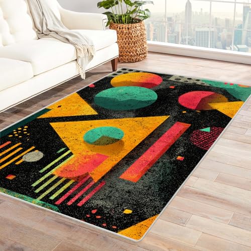PUSRDEO Digitale Symmetrie Fantasie Teppich Sechszackiger Stern Maschinenwaschbarer Teppich Kurze Florhöhe Für Viel Genutzte Bereiche(Lila)-240x300cm von PUSRDEO