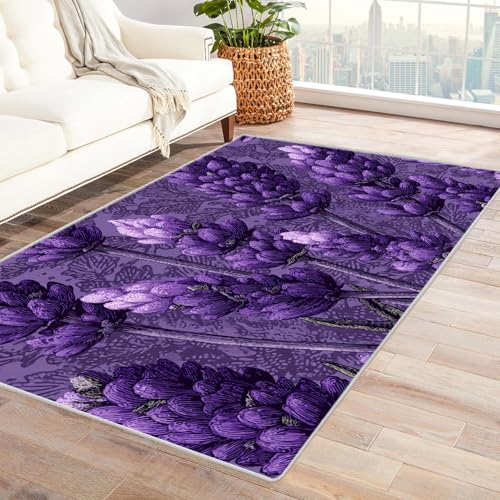 PUSRDEO Digitale Symmetrie Fantasie Teppich Spukhaus Perfekt Für Schlafzimmer Arbeitszimmer Mit Und Leichter Reinigung Für Täglichen Gebrauch(Lila)-210x270cm von PUSRDEO