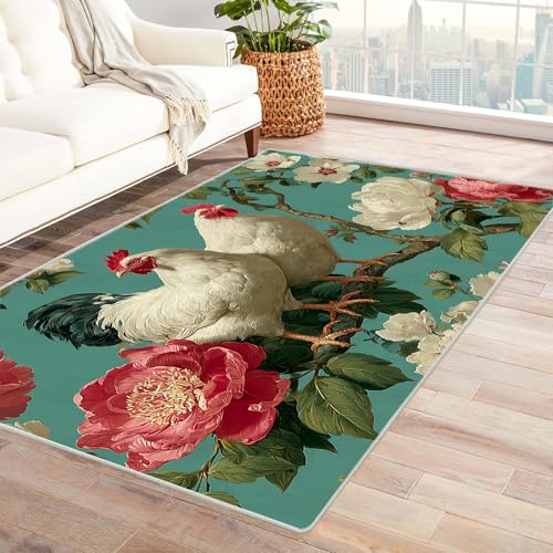 PUSRDEO Digitale Symmetrie Fantasie Teppich Tote Fische Perfekt Für Schlafzimmer Arbeitszimmer Mit Und Leichter Reinigung Für Täglichen Gebrauch(Schwarz)-150x210cm von PUSRDEO