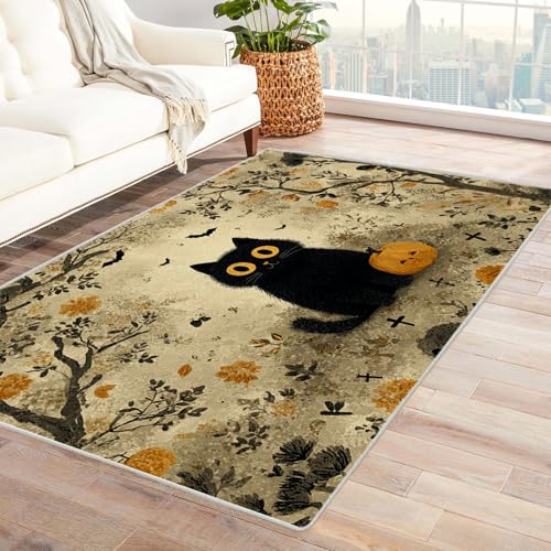 PUSRDEO Fantastischer Mikro Pflanzen Teppich Katze Perfekt Für Büro Lounge Mit Dicker Struktur Und Staubresistenter Oberfläche(Gelb)-150x180cm von PUSRDEO