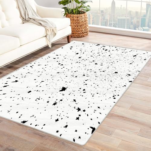 PUSRDEO Fantastischer Mikro Pflanzen Teppich Laub Haustierfreundlich Schmutzabweisend Atmungsaktiv Kurzflor Für Wohnbereich(Weiß)-150x180cm von PUSRDEO