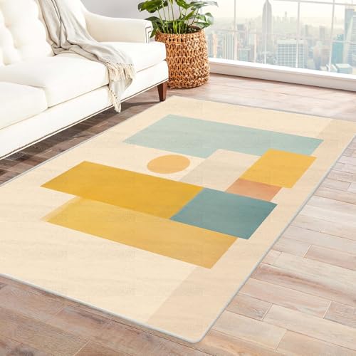 PUSRDEO Künstlerischer 3D Teppich Geometrie Für Studio Werkstatt Wohnbereich Mit Gummibeschichtung rutschfest Stabil Bequem(Blue)-210x270cm von PUSRDEO