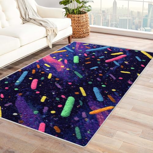 PUSRDEO Künstlerischer 3D Teppich Universum Für Studio Werkstatt Wohnbereich Mit Gummibeschichtung rutschfest Stabil Bequem(lila)-240x300cm von PUSRDEO