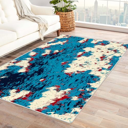 PUSRDEO Künstlerischer 3D Teppich Wolken und Meer Für Essbereich Wohnbereich Schlafzimmer Antirutsch Rücken Robust Pflegeleicht(Rosa)-180x240cm von PUSRDEO