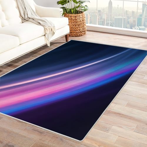 PUSRDEO Kunstvolle 3D Teppich Muster Bluebells Atmungsaktiv Haustierfreundlich Kurzflor Strapazierfähig Für Wohnzimmer Esszimmer(lila)-210x300cm von PUSRDEO