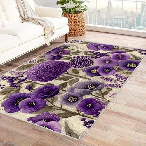 PUSRDEO Mikro Pflanzen Kunst Teppich Lavendel Extra Weich Und Langlebig Für Büro Lounge Terrasse Mit Einfacher Wartung(Lila)-60x90cm von PUSRDEO