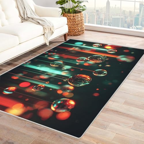 PUSRDEO Minimalistischer Multicolor Teppich Licht Rutschfester Untergrund Dicke Ausführung Leicht Reinigbar Für Studio(schwarz)-240x300cm von PUSRDEO