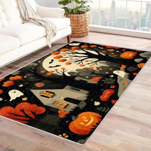PUSRDEO Symmetrischer Digital Art Teppich Katze Für Wohnzimmer Essbereich Mit Schnelltrocknender Eigenschaft Und Pflegeleicht(Weiß)-60x90cm von PUSRDEO