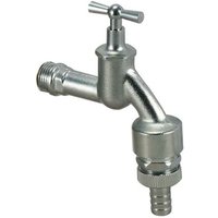 Puteus - Auslaufventil mit Knebelgriff mit rb und rv, Außen Wasserhahn 1/2', silber-matt Puteus - Auslaufventil mit Knebelgriff mit rb und rv, Außen Wasserhahn 1/2', silber-matt von PUTEUS