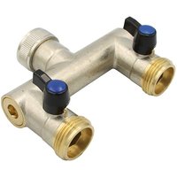 Puteus - Wasserverteiler 2 fach Messing 1 Zoll 2 Wege Verteiler Wasser von PUTEUS