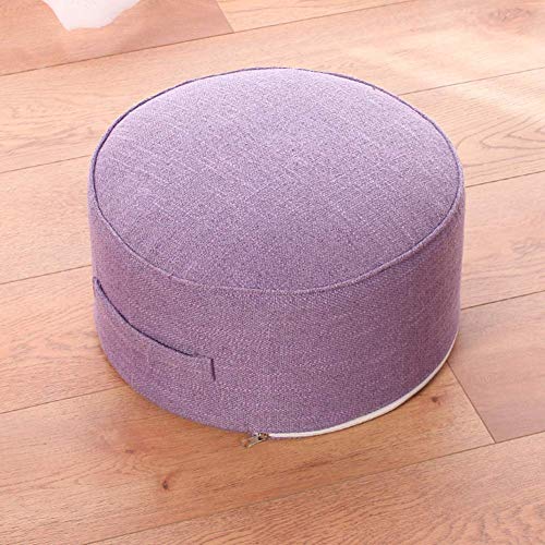 PUTHLLA Abnehmbarer Griff Runder Pouf Fußhocker,Pouf Ottoman Fußstütze Boden Sitzpolster Futon Hocker Waschbar Schlafzimmer-k 43x43x20cm(17x17x8inch) von PUTHLLA