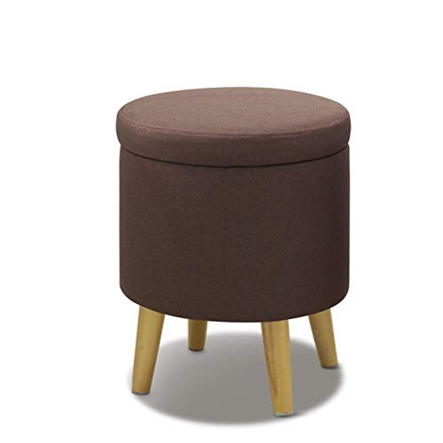 PUTHLLA Aufbewahrungsboxen Ottomane Erwachsene Fußhocker Ruhe Runde Form Fußhocker Pouffes Multifunktionshocker Stuhl Für Wohnzimmer Schlafzimmer von PUTHLLA