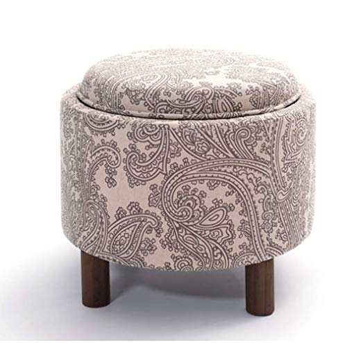 PUTHLLA Aufbewahrungsboxen Ottomane Fußhocker für Erwachsene Fußhocker Runde Form Teetisch Fußhocker und Ottomane Multifunktionshocker Stuhl für Wohnzimmer Schlafzimmer von PUTHLLA