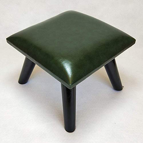 PUTHLLA Holzsitzbank Fußstütze Ottomane, Ottomane Holzbeine Stuhl Fußhocker Öl Wachs Leder-n 30x30x23cm(12x12x9inch) von PUTHLLA