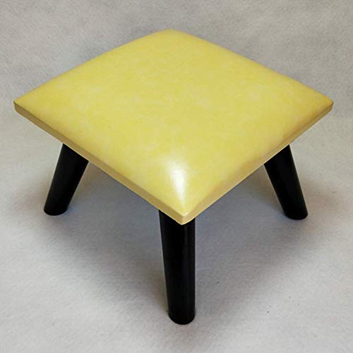 PUTHLLA Holzsitzbank Fußstütze Ottomane, Ottomane Holzbeine Stuhl Fußhocker Öl Wachs Leder-p 30x30x23cm(12x12x9inch) von PUTHLLA