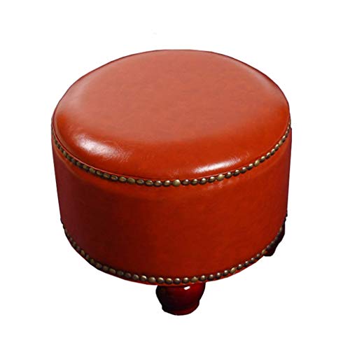 PUTHLLA Niedriger Fußhocker Fußstütze Runder Tragbarer Ottoman für Couchtisch Wohnzimmer Ändern Schuhe Hocker Massivholz Unterstützung-D von PUTHLLA