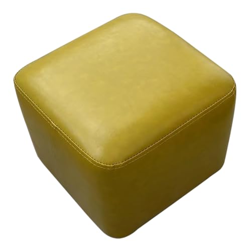 PUTHLLA Quadratischer Fußhocker aus Leder, Ottomane, kleine gepolsterte Fußstütze, Dekoration für das Wohnzimmer, kreatives und süßes grasgelbes Design, 30 x 30 x 22 cm PUTHLLA Quadratischer Fußhocker aus Leder, Ottomane, kleine gepolsterte Fußstütze, Dekoration für das Wohnzimmer, kreatives und süßes grasgelbes Design, 30 x 30 x 22 cm von PUTHLLA