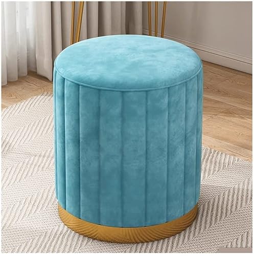 PUTHLLA Runder Fußhocker aus Samt mit Ablagefach, multifunktionale Kommode, Fußstütze und Beistelltisch, Abnehmbarer Bezug, ergonomisches Design von PUTHLLA