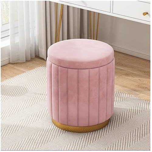 PUTHLLA Runder Fußhocker aus Samt mit multifunktionaler Kommode und Stauraum. Abnehmbarer Bezug. Ergonomisches Design. Gepolsterte Füße. Stilvoller Beistelltisch für Wohnzimmer oder Schlafzimmer. von PUTHLLA