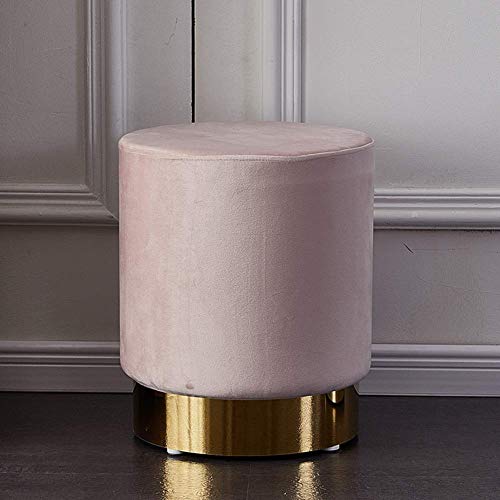 PUTHLLA Runder osmanischer Fußhocker, bequemer luxuriöser Ottoman mit Samtbeschichtung und vergoldeter Basis, Toilettenhocker, Sofa-Fußhocker, Dekoration, Geschenk – Hellrosa, 36 x 45 cm (14 x 18 Z PUTHLLA Runder osmanischer Fußhocker, bequemer luxuriöser Ottoman mit Samtbeschichtung und vergoldeter Basis, Toilettenhocker, Sofa-Fußhocker, Dekoration, Geschenk – Hellrosa, 36 x 45 cm (14 x 18 Z von PUTHLLA