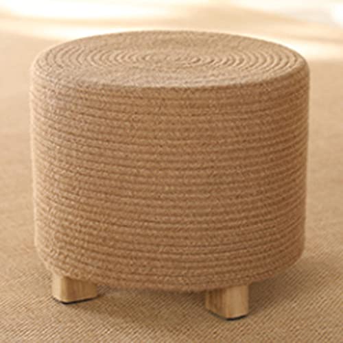 PUTHLLA Runder osmanischer Fußhocker aus Jute mit Baumwollfaden, 36 x 31 cm, Dekoration für Schlafzimmer und Wohnzimmer, Schuhwechselhocker PUTHLLA Runder osmanischer Fußhocker aus Jute mit Baumwollfaden, 36 x 31 cm, Dekoration für Schlafzimmer und Wohnzimmer, Schuhwechselhocker von PUTHLLA