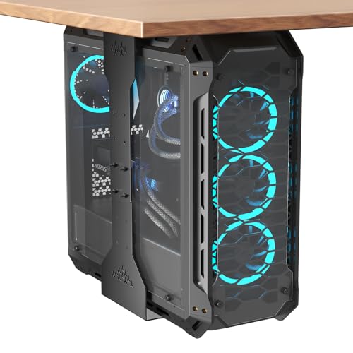 PUTORSEN PC Halterung unter Schreibtisch, Maximale Breite bis zu 340 mm, bis zu 35 kg Tragfähigkeit, PC Untertisch Halterung mit Schutzpolster，Heavy Duty Computergehäuse von PUTORSEN