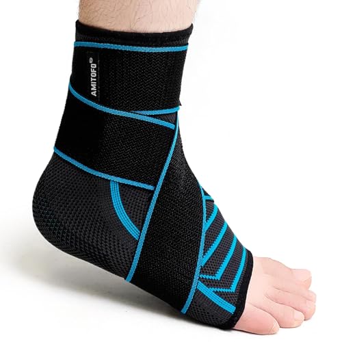 PUTUO Sprunggelenk Bandage Knöchelbandage für Plantarfasziitis: Sprunggelenkbandage für Fersensporn Neuropathie Orthopädische Sport - Fußgelenkbandage für Damen Männer black blue 43-46 1 Stück PUTUO Sprunggelenk Bandage Knöchelbandage für Plantarfasziitis: Sprunggelenkbandage für Fersensporn Neuropathie Orthopädische Sport - Fußgelenkbandage für Damen Männer black blue 43-46 1 Stück von PUTUO