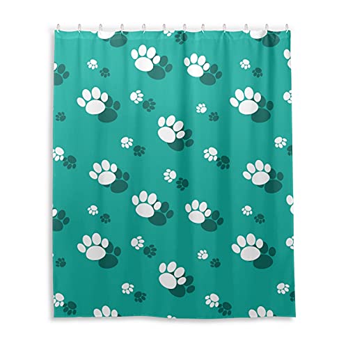 PUXUQU Duschvorhang Tier Pfote Druck Shower Curtains Wasserdichter Badvorhang mit 12 Haken 152 x 182 cm von PUXUQU