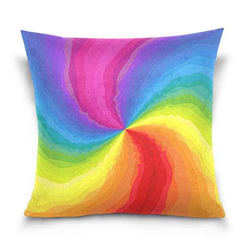 PUXUQU Kissenbezug 40x40 cm Abstrakt Regenbogen Dekorative quadratische Kissenbezüge Kissenhülle für Couch Sofa Schlafzimmer Auto von PUXUQU