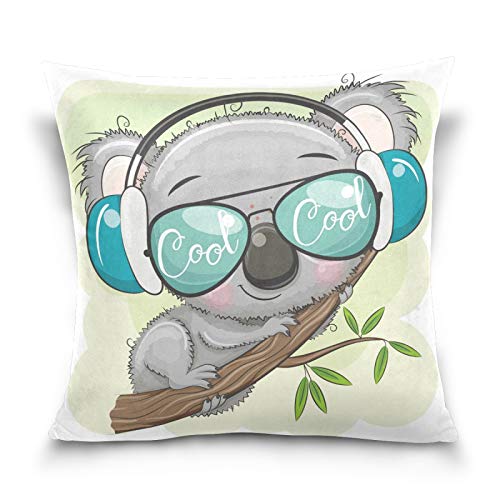 PUXUQU Kissenbezug 40x40 cm Cool Karikatur Koala Dekorative quadratische Kissenbezüge Kissenhülle für Couch Sofa Schlafzimmer Auto von PUXUQU