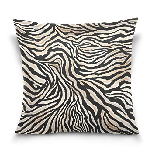 PUXUQU Kissenbezug 40x40 cm Jahrgang Zebra Druck Dekorative quadratische Kissenbezüge Kissenhülle für Couch Sofa Schlafzimmer Auto von PUXUQU