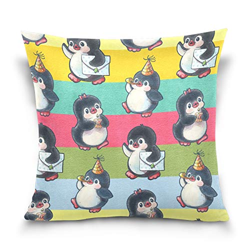 PUXUQU Kissenbezug 40x40 cm Süß Pinguine Dekorative quadratische Kissenbezüge Kissenhülle für Couch Sofa Schlafzimmer Auto von PUXUQU