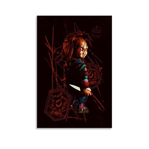 Chucky Vintage-Horror-Film-Poster, Leinwand-Poster, Wandkunst, Dekoration, Wohnzimmer, Schlafzimmer, Dekoration, Poster, 30 x 45 cm, ungerahmter Stil Chucky Vintage-Horror-Film-Poster, Leinwand-Poster, Wandkunst, Dekoration, Wohnzimmer, Schlafzimmer, Dekoration, Poster, 30 x 45 cm, ungerahmter Stil von PUYT