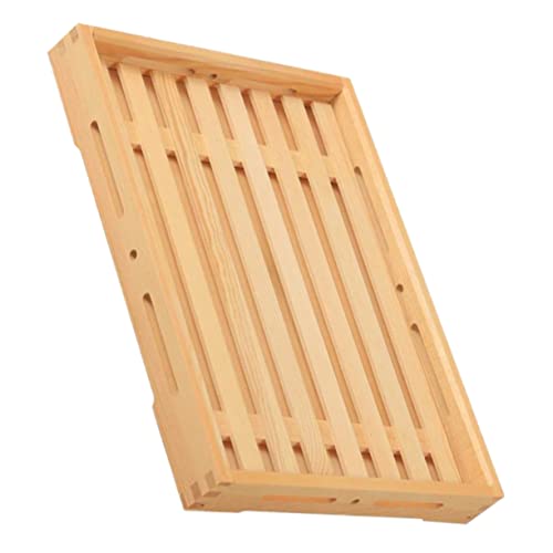 1 Stück rechteckiges Serviertablett aus Holz for Brot und Desserts, Back-Display-Platte for Tee, Obst, Snacks von PUYUNA