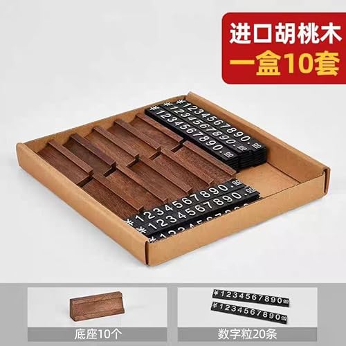 2 Sets Holz Display Blöcke Tag Display Steht for Einzelhandel Geschäfte Schmuck Tag Steht(Dark Brown,10 Sets) von PUYUNA